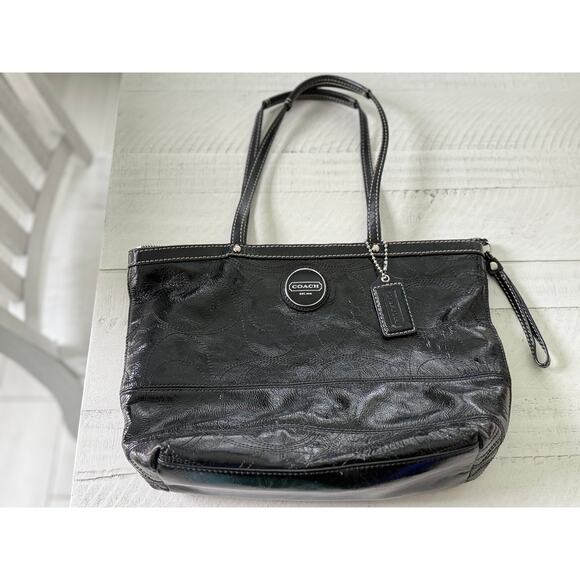 Coach Handbags - Authentic Coach Black Patent Leather Tote Bag